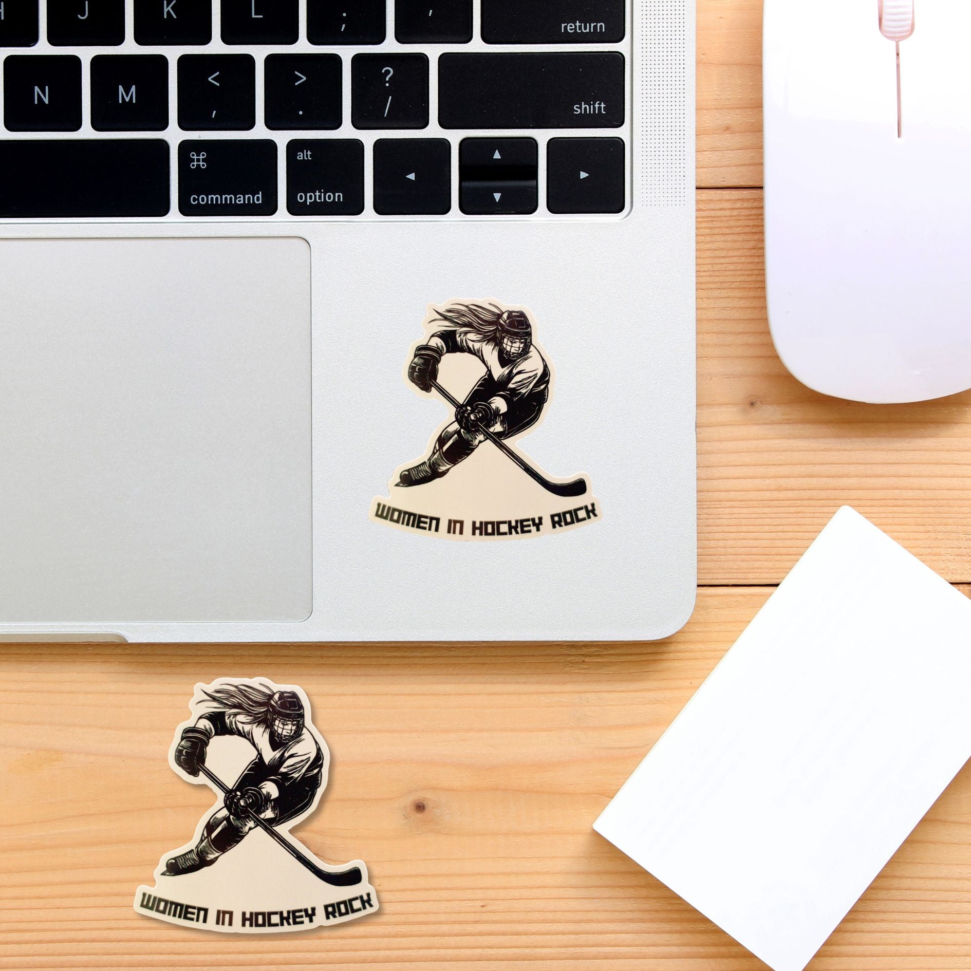 Women in Hockey Rock Glossy Die-Cut Sticker Set (Set of Two)