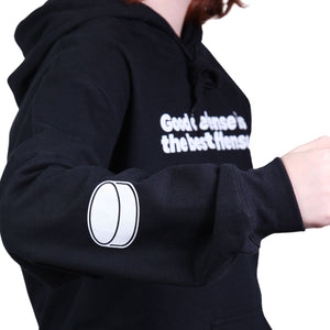 Adult Hockey Defenseman Unisex Hoodie - sleeve detail shot