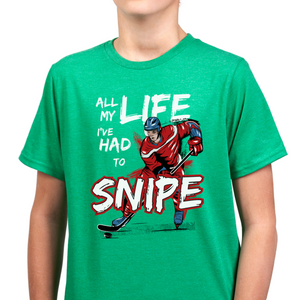 All My Life Youth Hockey Tee Heather Green