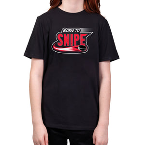 Born to Snipe Hockey Youth Tshirt Red