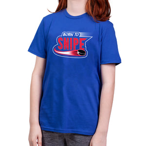 Born to Snipe Hockey Youth Tshirt Red