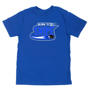 Born to Snipe Youth Hockey Tshirt blue 