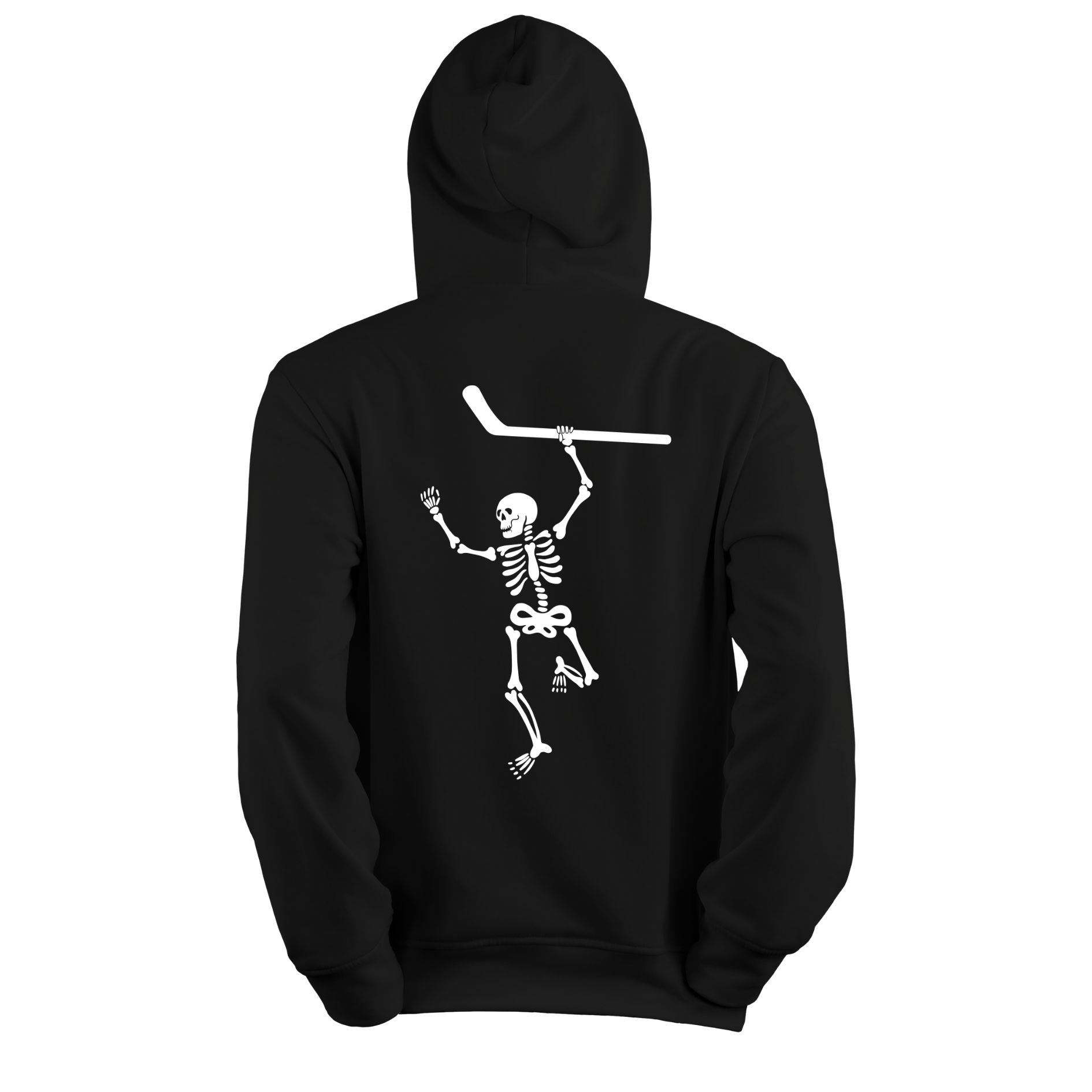 Skeleton Hockey Hoodie - Halloween themed hockey hooded sweatshirt