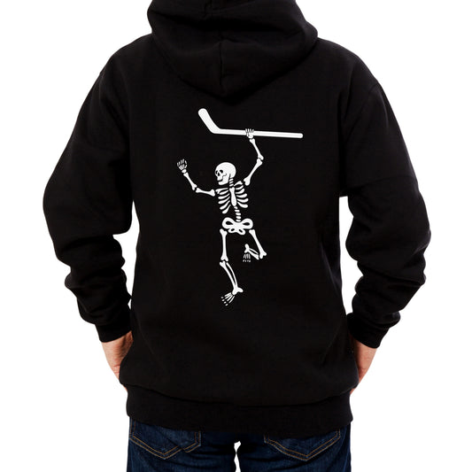 Skeleton Hockey Hoodie - Halloween themed hockey hooded sweatshirt