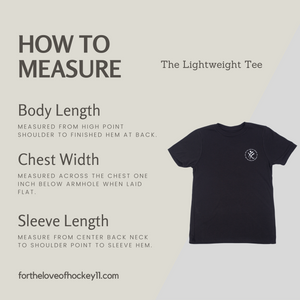 For the Love of Hockey Sizing Chart