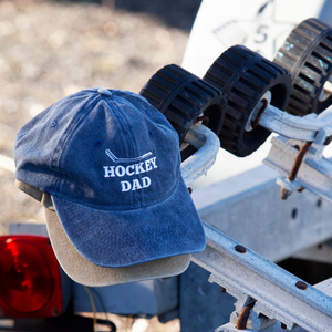 Hockey dad hat product shot in ambient light