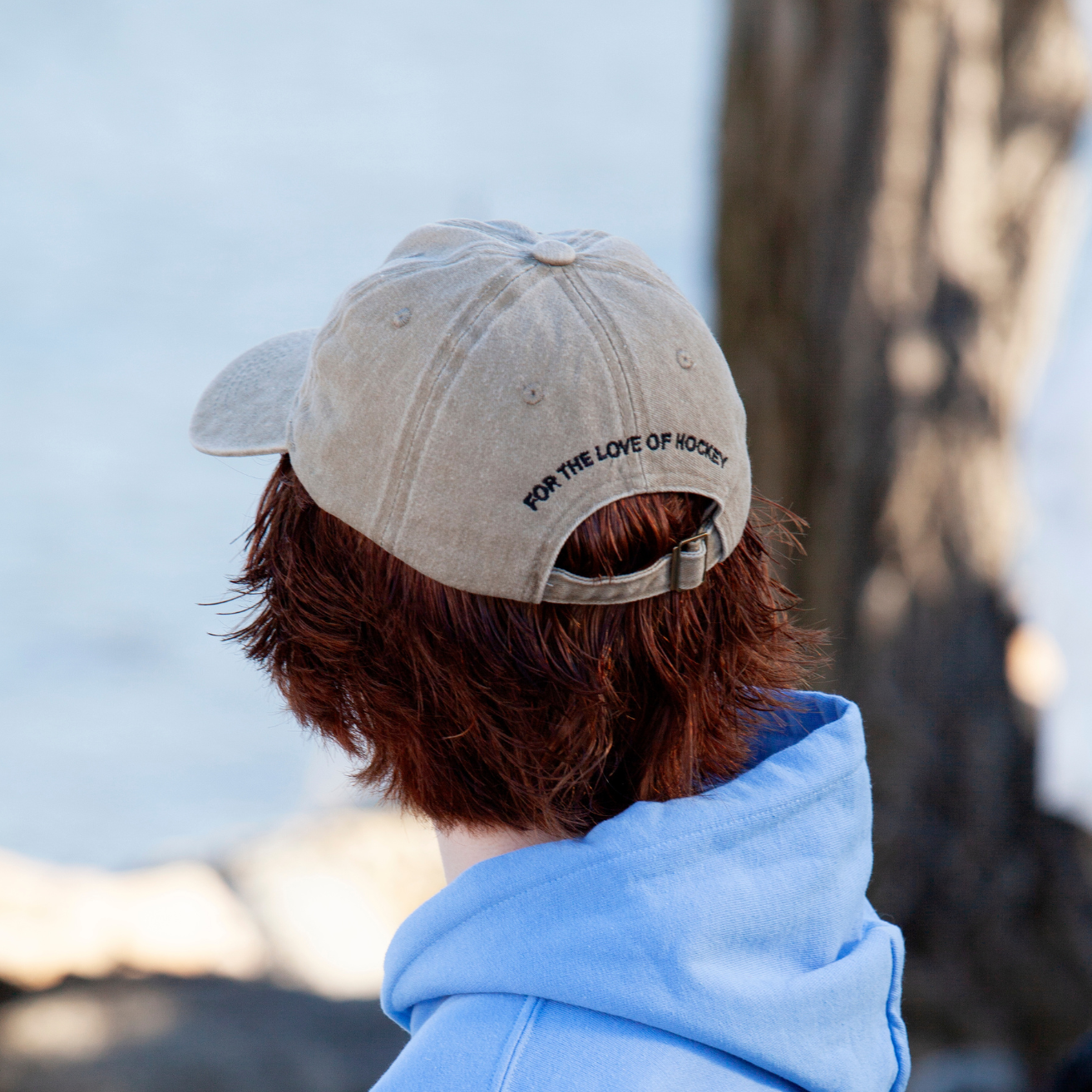 Hockey Dad Hat - Unstructured - Faded Tuscan - on model in ambient light