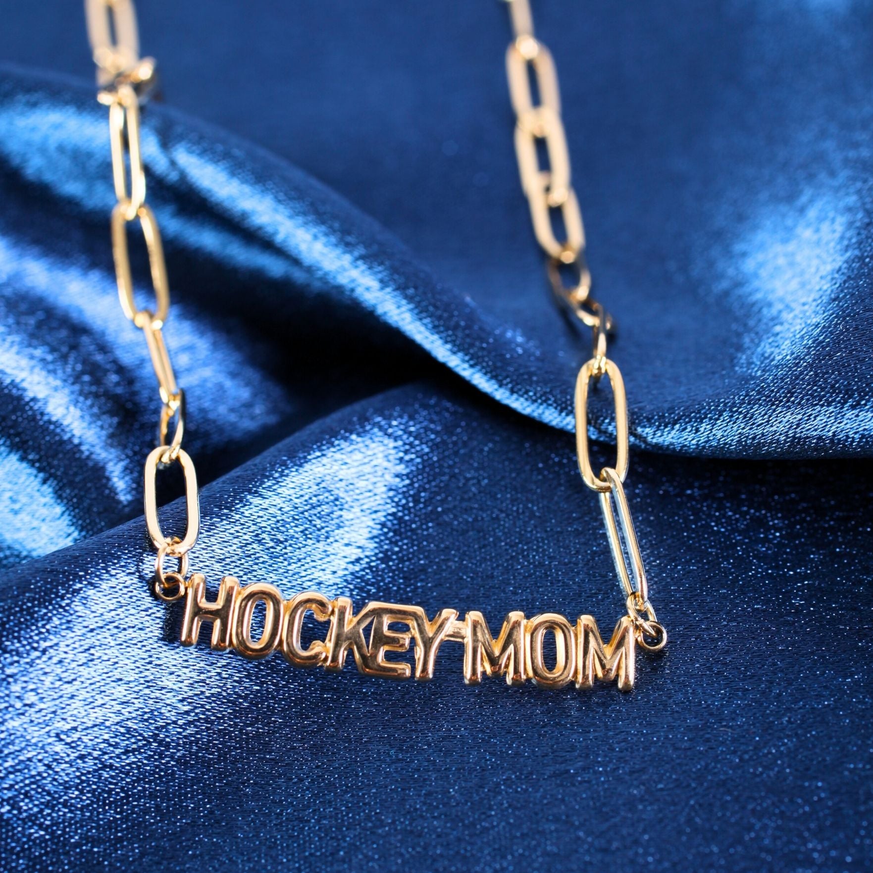 Signature Hockey Mom Stainless Steel Paper Clip Chain Necklace
