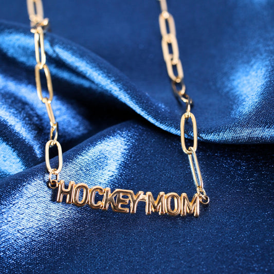 Signature Hockey Mom Stainless Steel Paper Clip Chain Necklace
