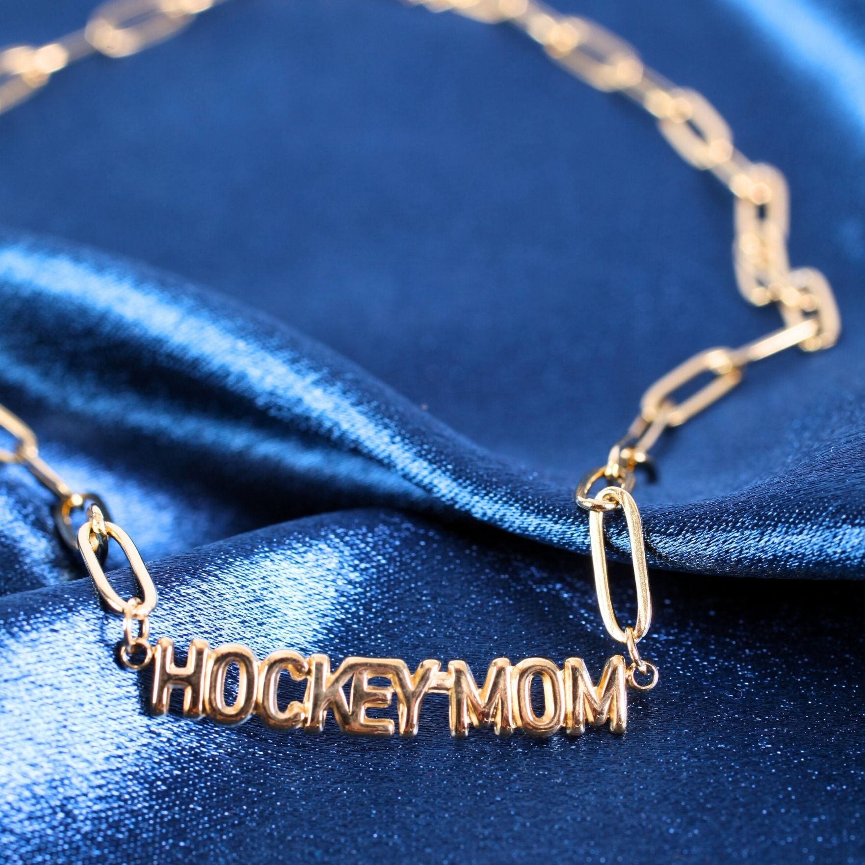 Signature Hockey Mom Stainless Steel Paper Clip Chain Necklace