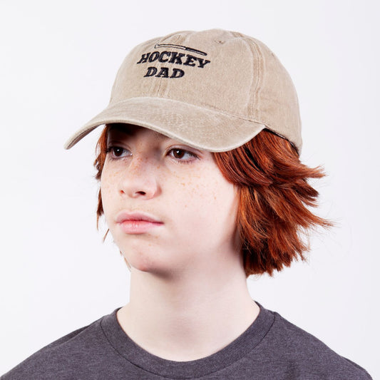 Hockey Dad Hat - Unstructured - Faded Tuscan on model in studio