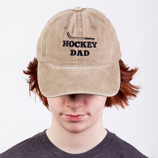 Hockey Dad Hat - Unstructured - Faded Tuscan on model in studio - front