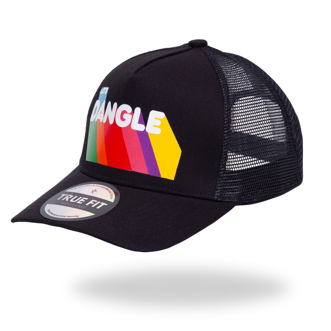 Lets Dangle Hockey Lifestyle Hat - side view Black color