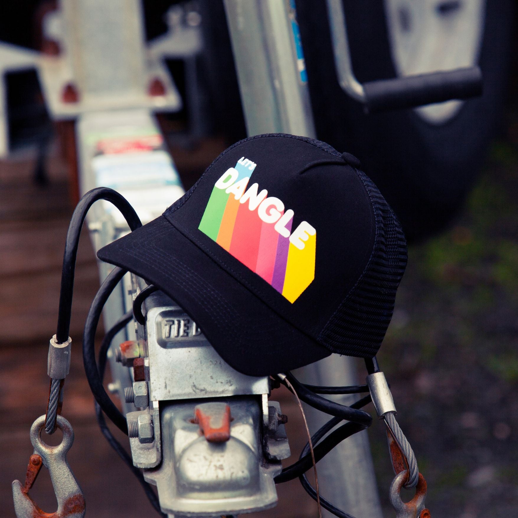 Lets Dangle Hockey Baseball Cap Black - product shot in natural light