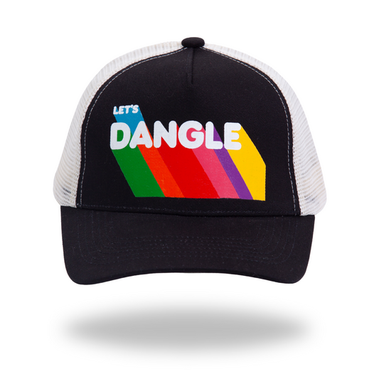 Lets Dangle Hockey Baseball Cap Black and White1