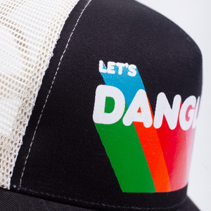 Lets Dangle Hockey Baseball Cap Black and White