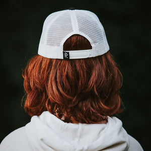 Lets Dangle Hockey Baseball Cap Black and White - model in natural light