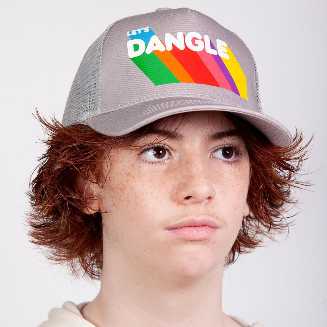 Lets Dangle Hockey Baseball Cap Grey - flipped had model view