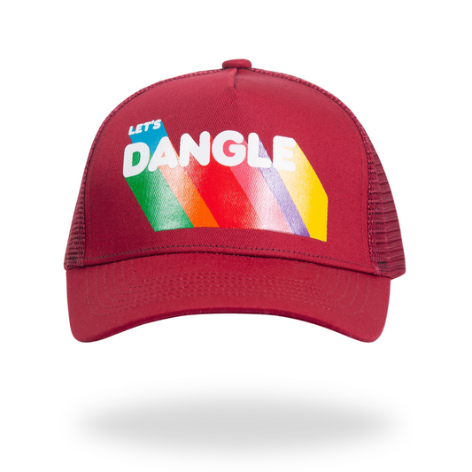 Lets Dangle Hockey Baseball Cap Maroon - front product view