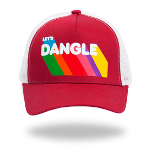 Lets Dangle Hockey Baseball Cap Maroon and White - frontal product  view