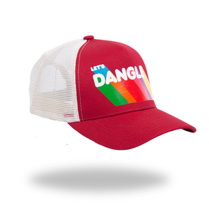 Lets Dangle Hockey Baseball Cap Maroon and White side view