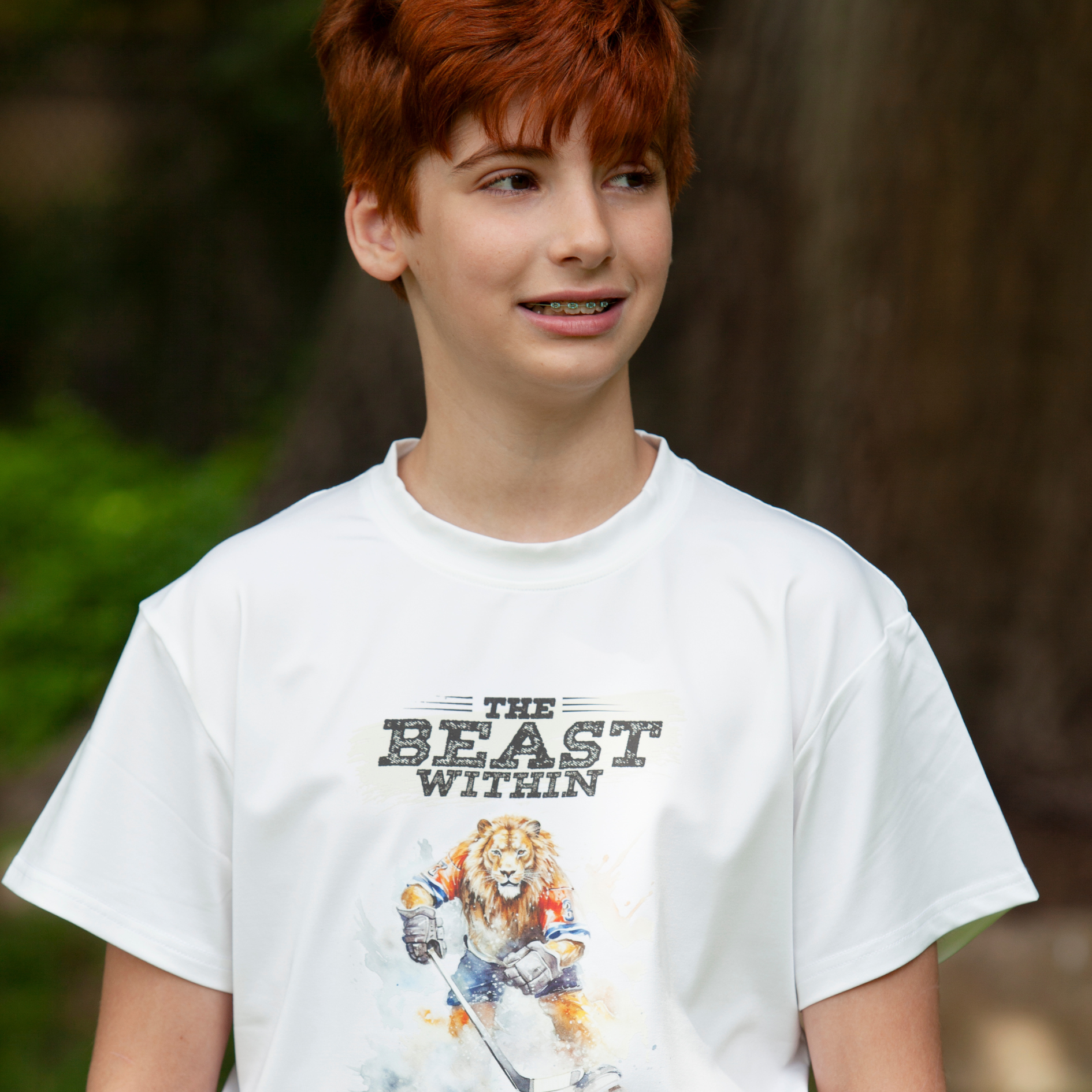Lion In Color - Youth Hockey Premium Performance TShirt