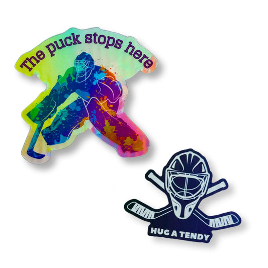 The Puck Stops Here Goalie Premium Sticker Set