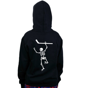 Skeleton Hockey Hoodie - Halloween themed hockey hooded sweatshirt