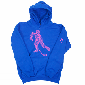 Neon Pink Word Play - Royal Blue Youth Hoodie