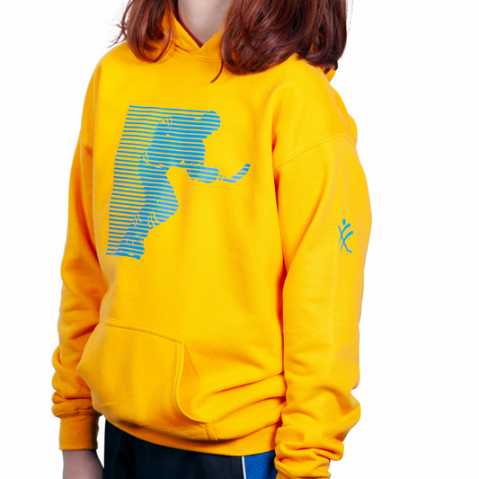 Neon Blue Powerskater - Power Gold Youth Hoodie