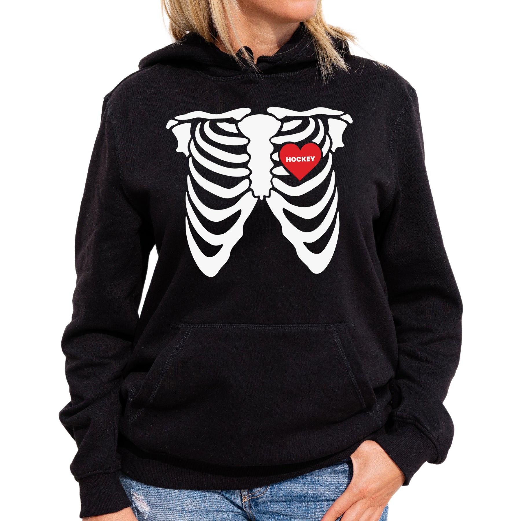 Heart Hockey Adult Unisex Hoodie