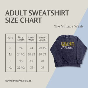 Just a Hockey Mom Stone Vintage Washed Drop Shoulder Crewneck Sweatshirt - Brown