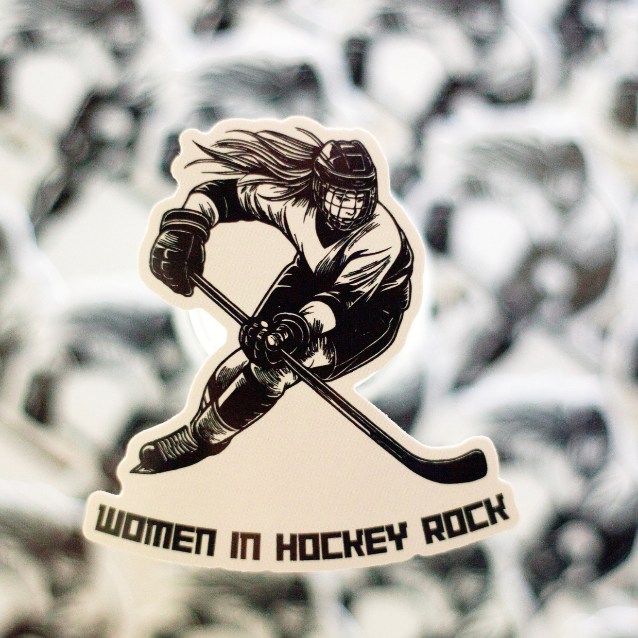 Women in Hockey Rock Sticker Set