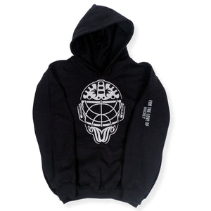 Gray Goalie Mask Textured Youth Hoodie