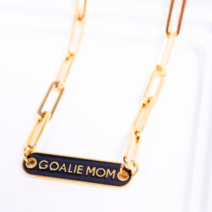 Goalie Mom Stainless Steel Paper Clip Chain Necklace