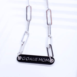 Goalie Mom Stainless Steel Paper Clip Chain Necklace