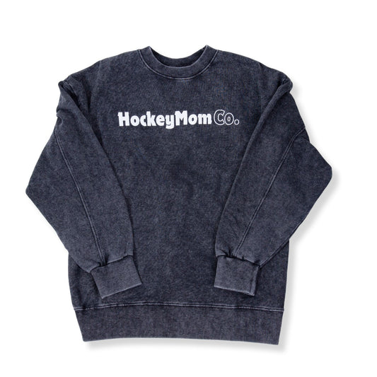 Hockey Mom Co Stone Vintage Washed Drop Shoulder Crewneck Sweatshirt