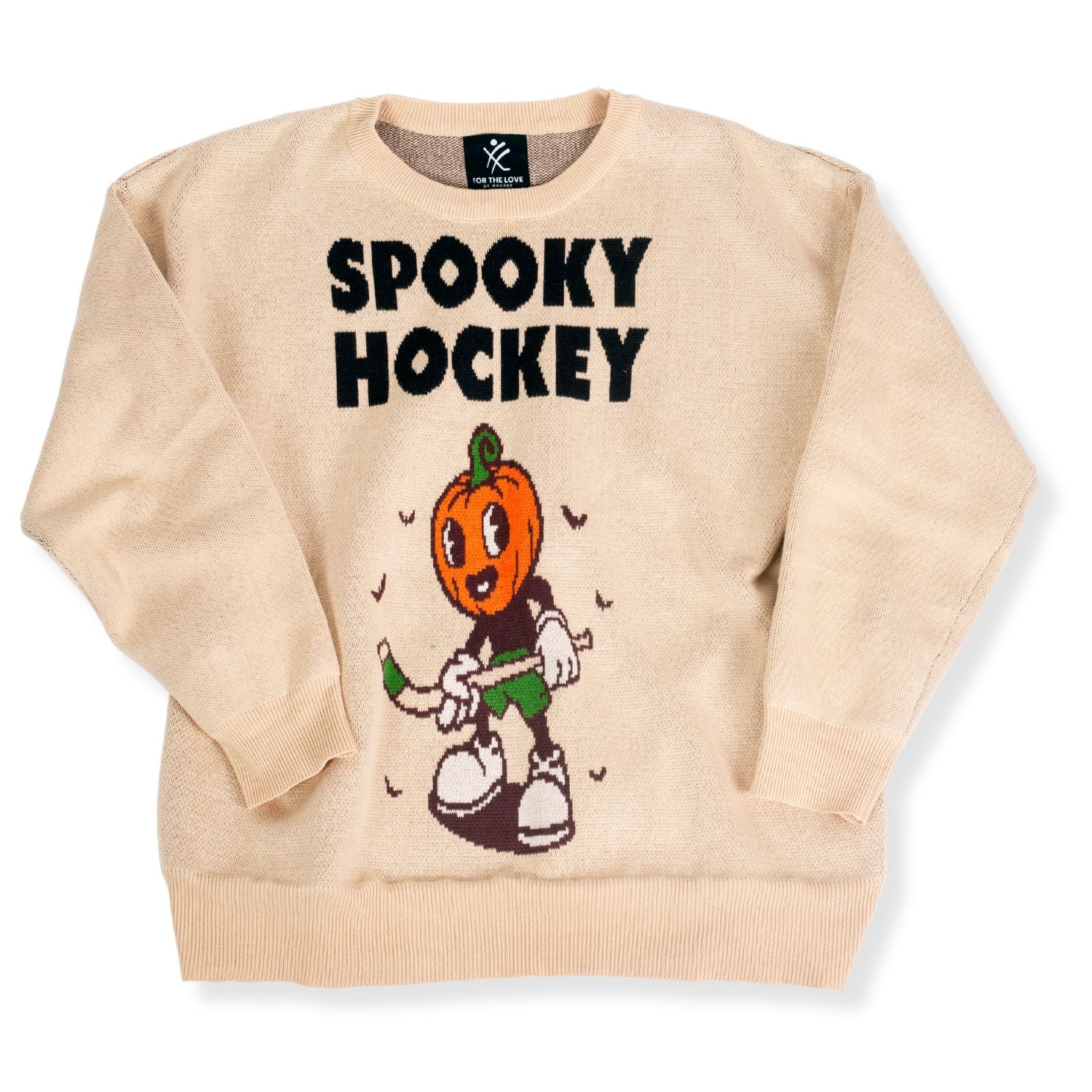 Spooky Hockey Jacquard-Knit Pullover Sweater