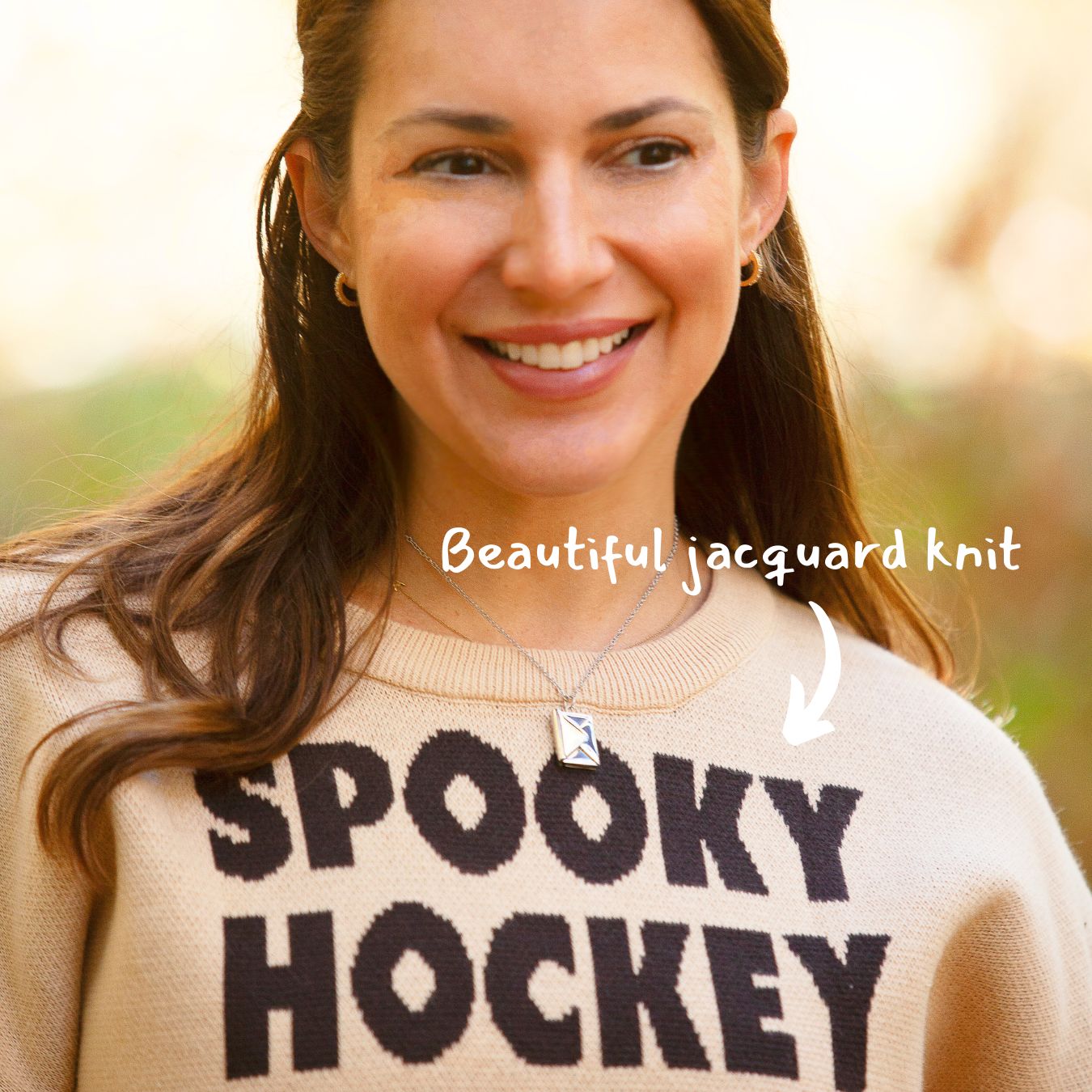 Spooky Hockey Jacquard-Knit Pullover Sweater